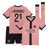 Echipament fotbal Paris Saint-Germain Lucas Hernandez #21 Tricou Treilea 2024-25 pentru copii maneca scurta (+ Pantaloni scurti)